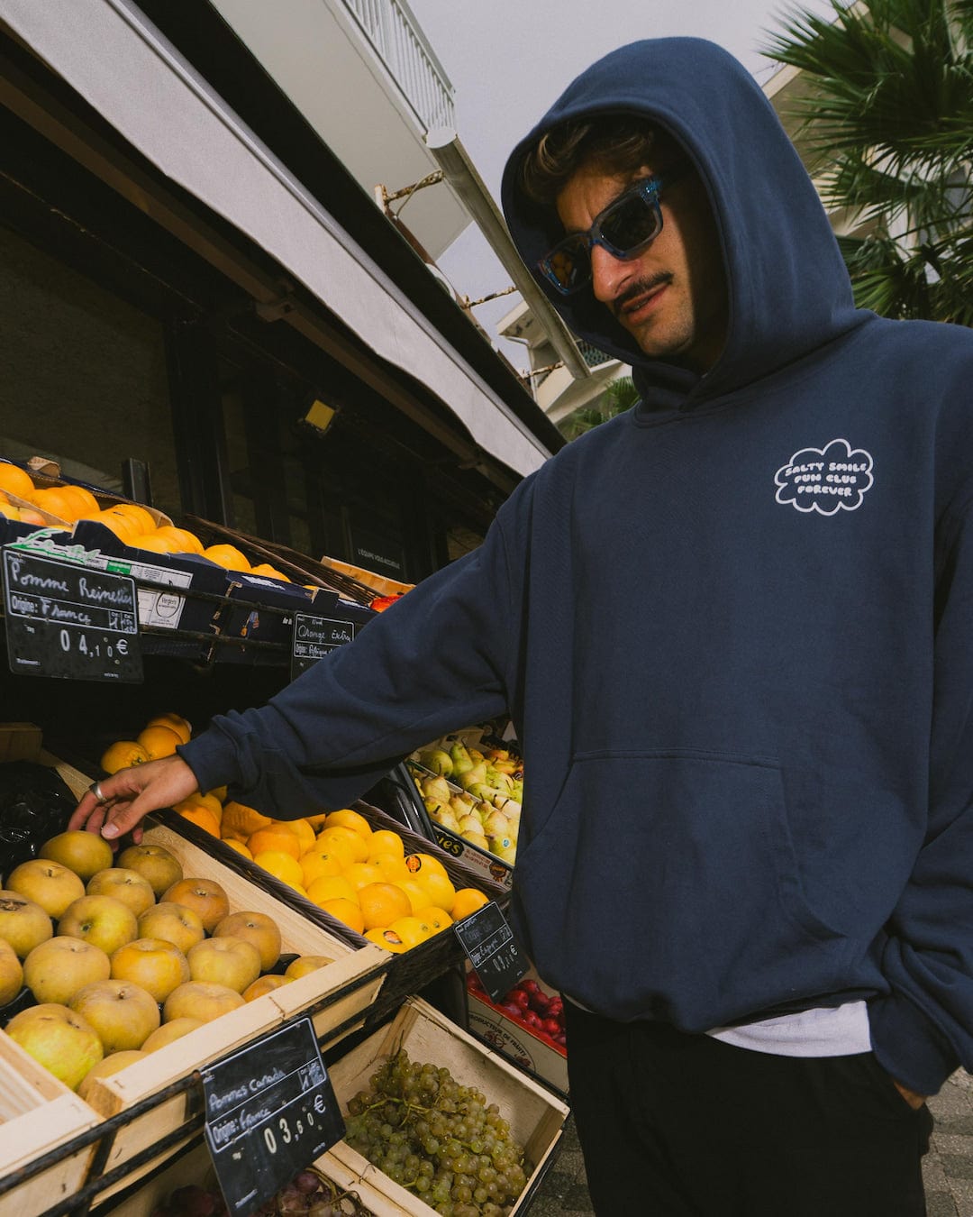 vetements surf salty smile Hoodie Fun Club Navy marque eco responsable coton bio