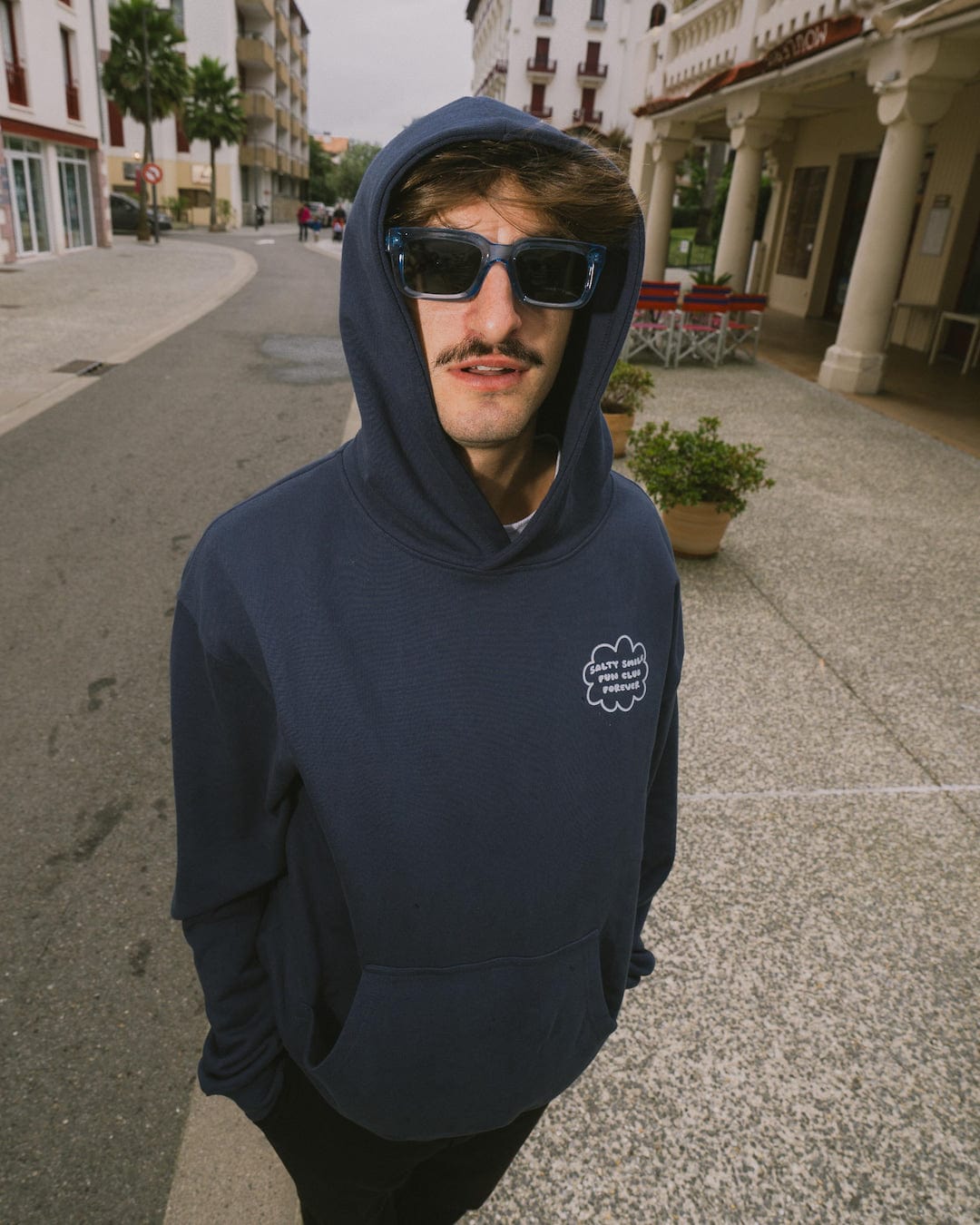 vetements surf salty smile Hoodie Fun Club Navy marque eco responsable coton bio