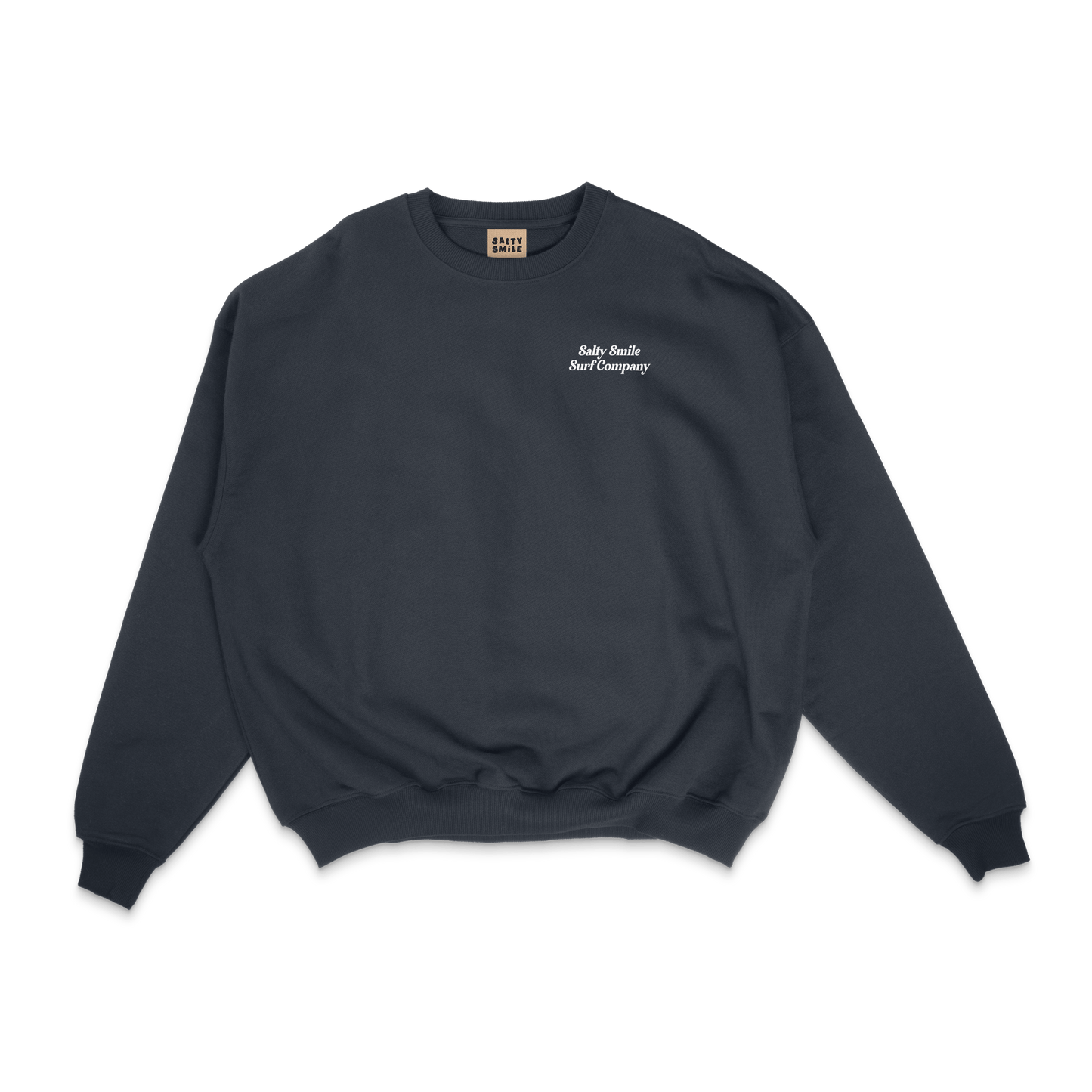 vetements surf salty smile Sweat Brodé Vintage Black marque eco responsable coton bio