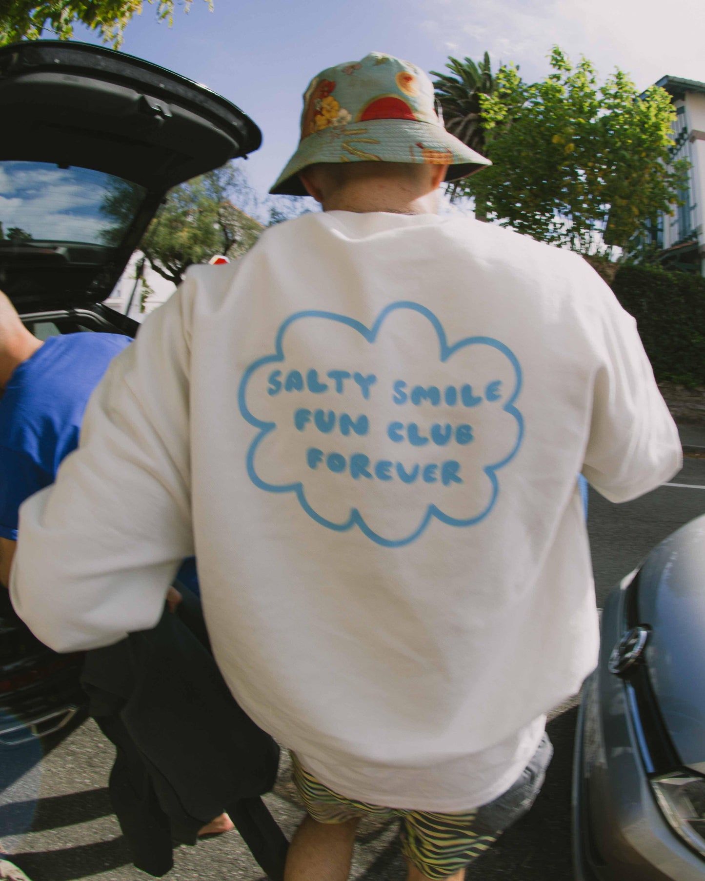 vetements surf salty smile Sweat Fun Club Crème marque eco responsable coton bio