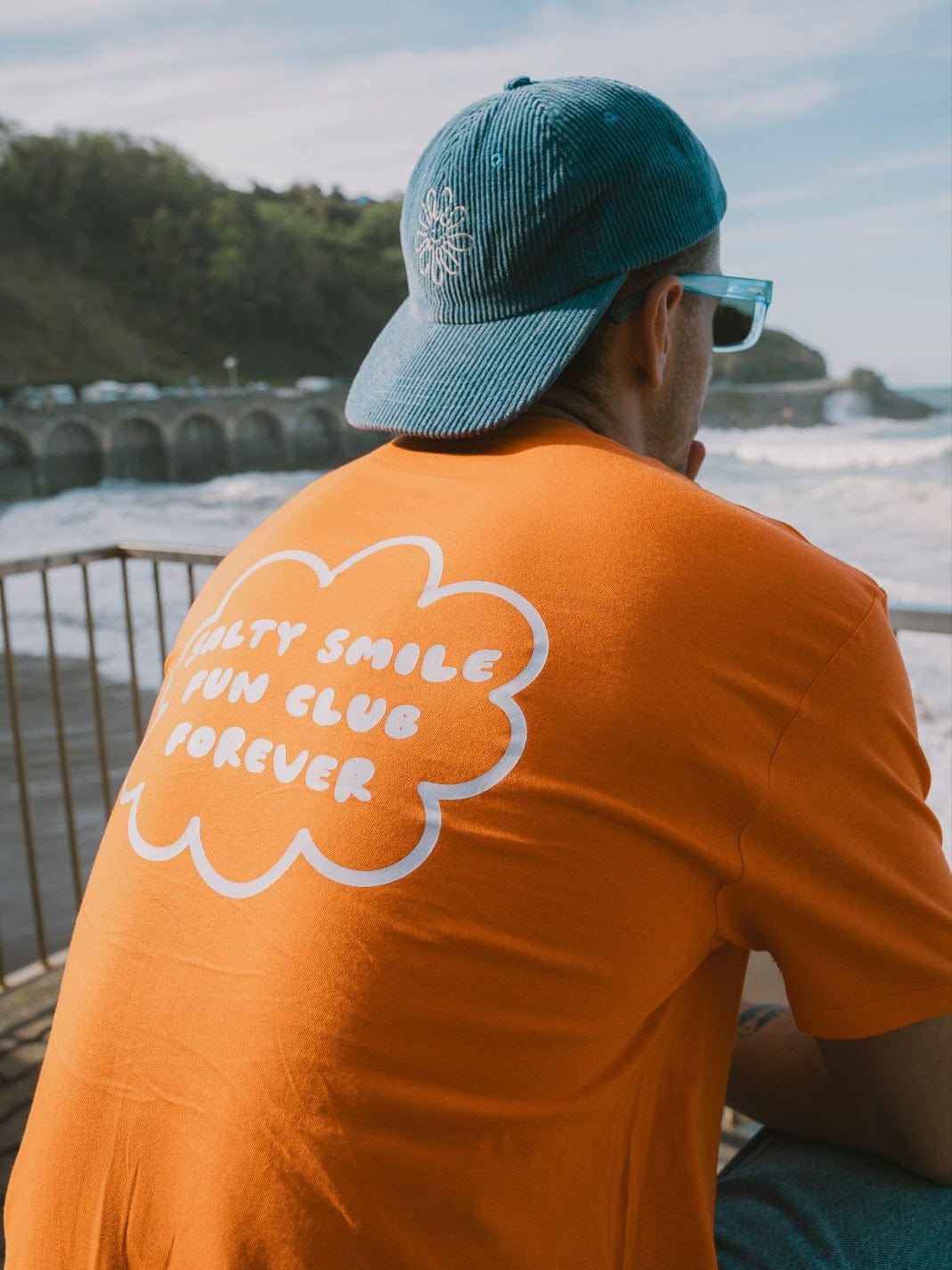 vetements surf salty smile T Shirt Fun Club Orange marque eco responsable coton bio