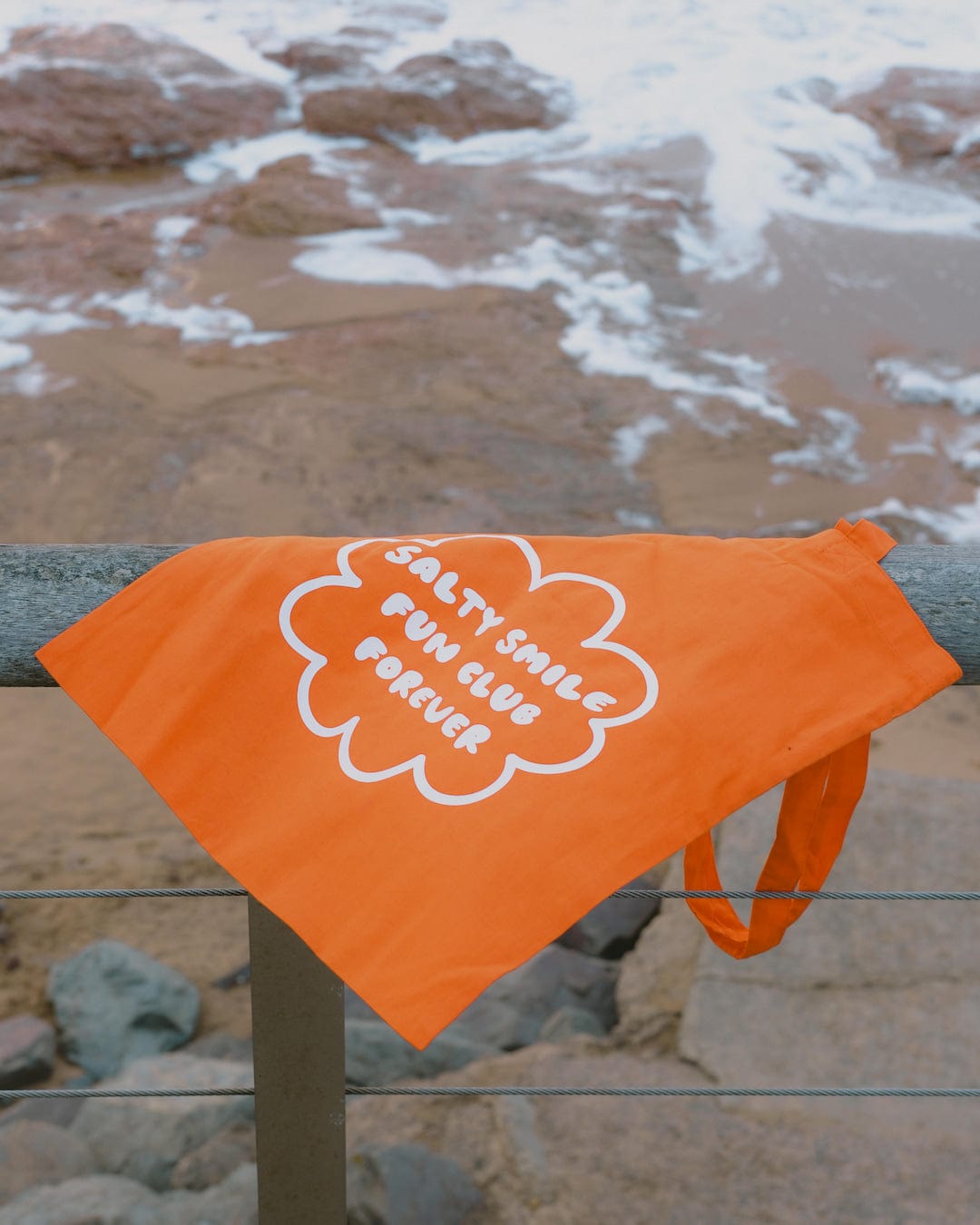 vetements surf salty smile Tote Bag Fun Club Orange marque eco responsable coton bio