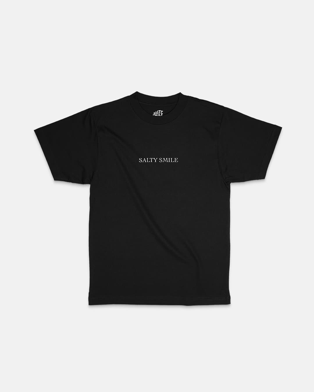 vetements surf salty smile CLASSIC RETRO T SHIRT BRODÉ Noir / XS marque eco responsable coton bio