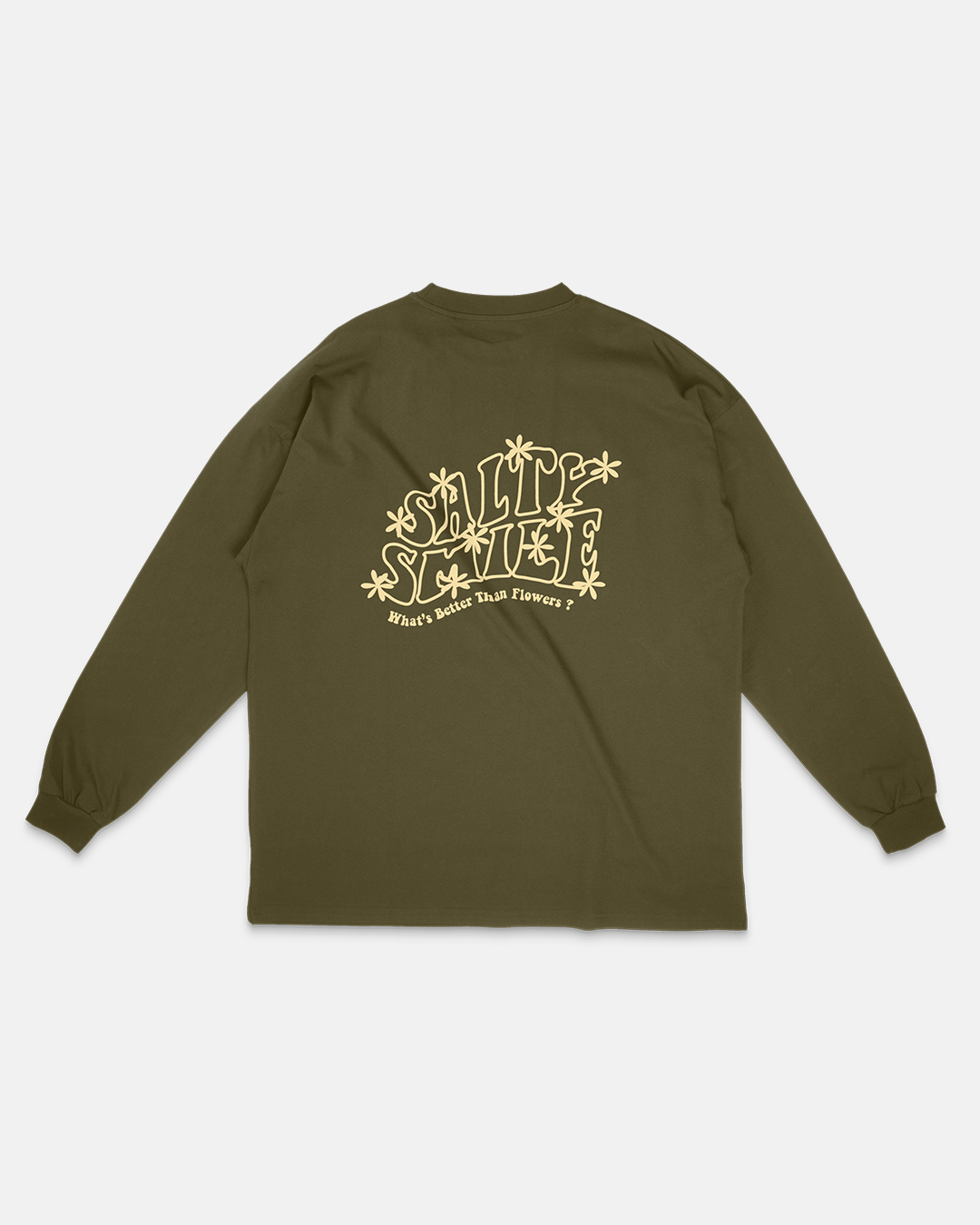 vetements surf salty smile FLOWER LONG SLEEVES KAKI marque eco responsable