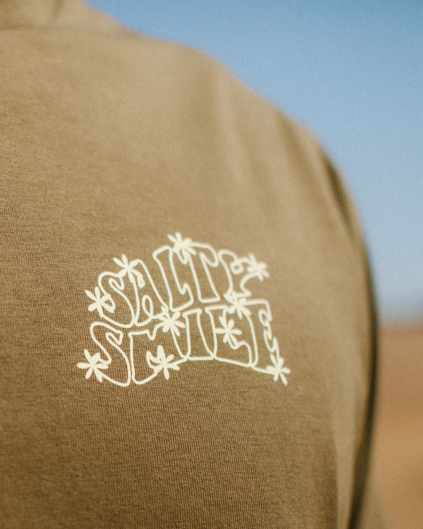 vetements surf salty smile FLOWER LONG SLEEVES KAKI marque eco responsable