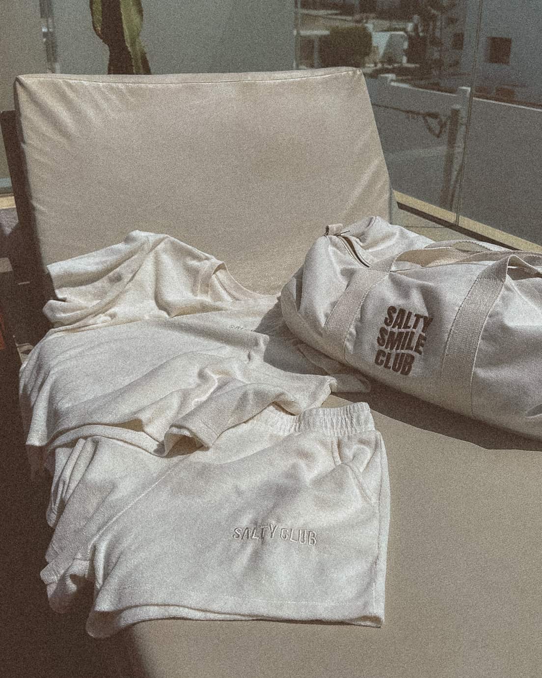 vetements surf salty smile SALTY CLUB ÉPONGE SHORT IVOIRE marque eco responsable coton bio