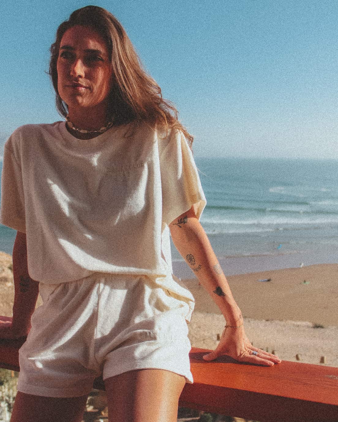 vetements surf salty smile SALTY CLUB ÉPONGE SHORT IVOIRE marque eco responsable coton bio
