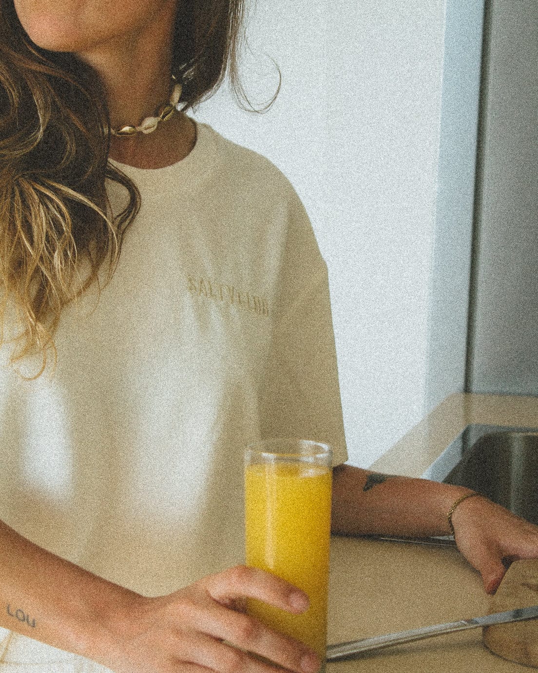 vetements surf salty smile SALTY CLUB ÉPONGE T SHIRT APRICOT marque eco responsable coton bio
