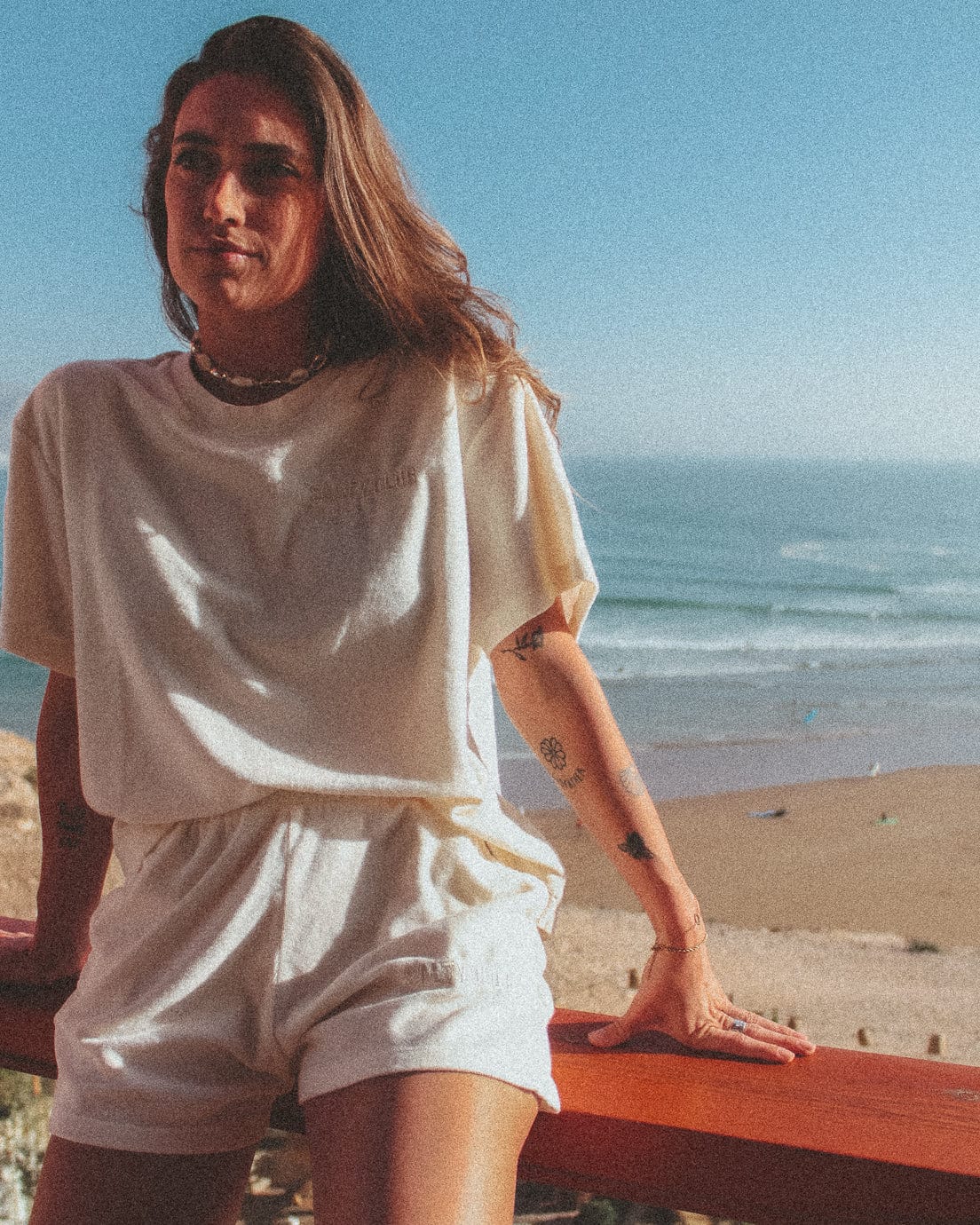 vetements surf salty smile SALTY CLUB ÉPONGE T SHIRT IVOIRE marque eco responsable coton bio