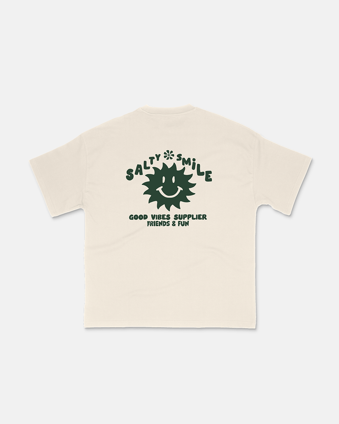 vetements surf salty smile SOLAR RETRO T SHIRT CRÈME XS marque eco responsable