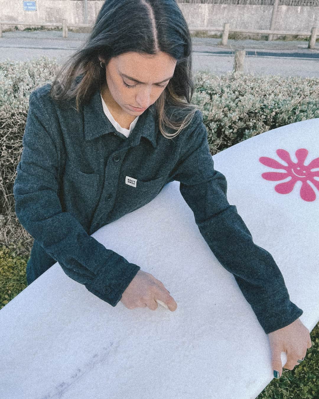 vetements surf salty smile SURCHEMISE RECYCLÉE GRISE marque eco responsable coton bio