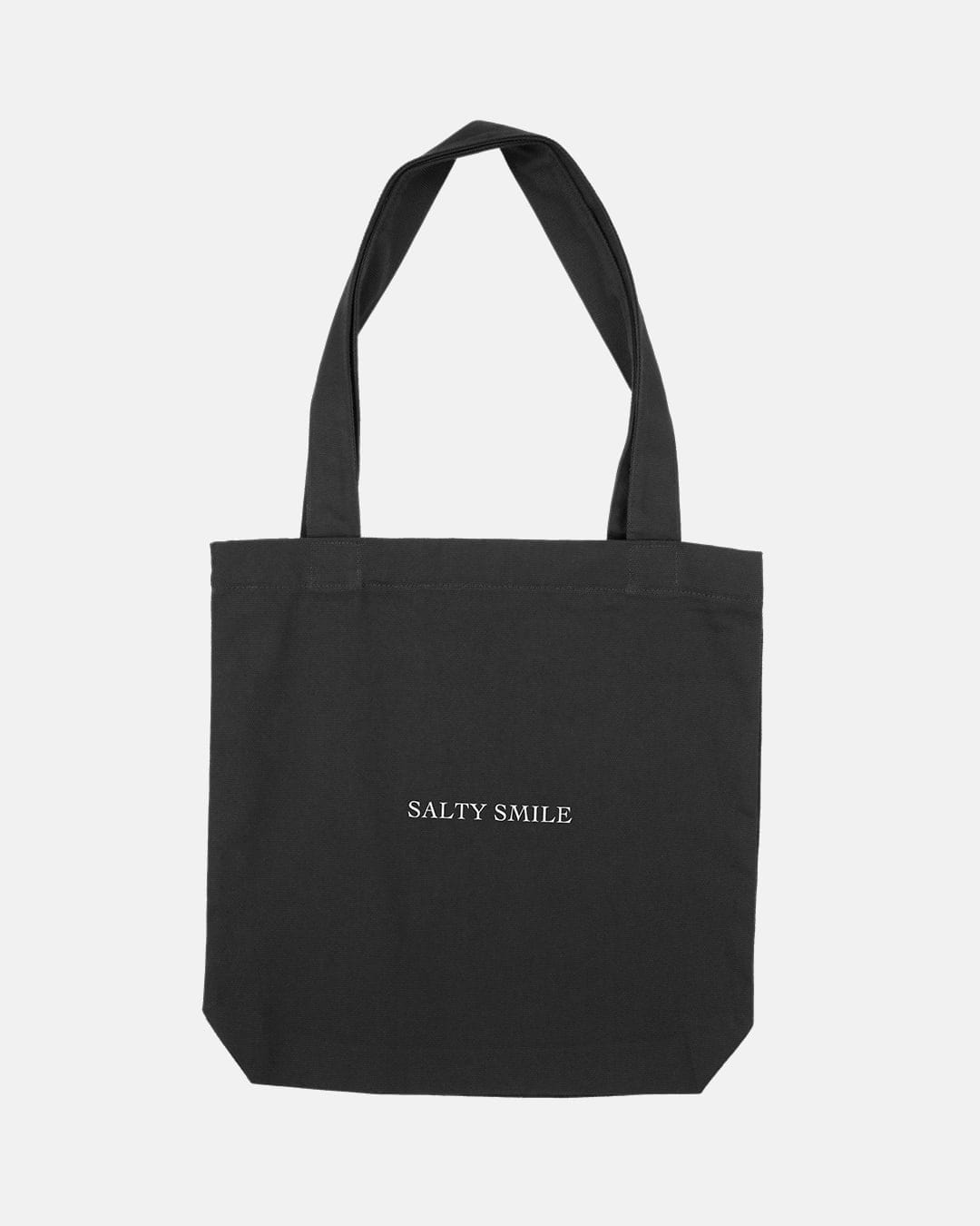 vetements surf salty smile Tote Bag Brodé Noir marque eco responsable coton bio