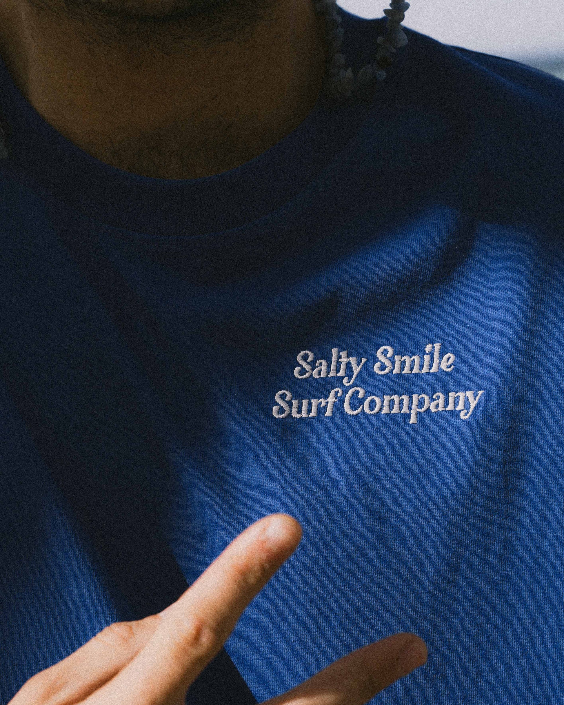 vetements surf salty smile T Shirt Surf Company Bleu marque eco responsable coton bio