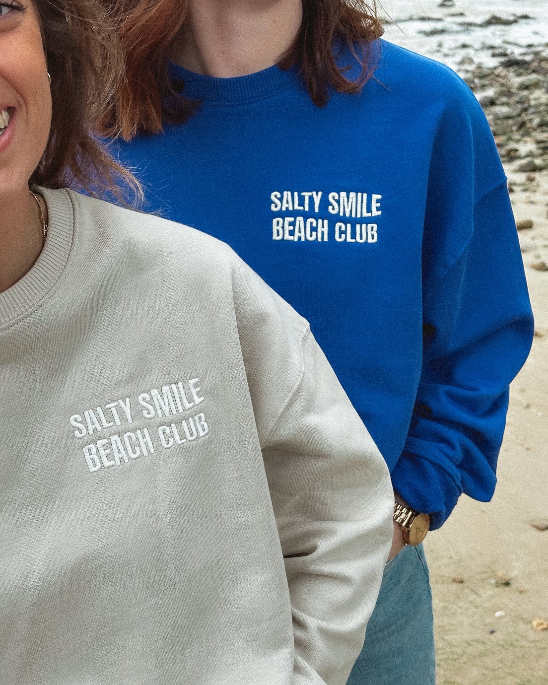 vetements surf salty smile BEACH CLUB BEIGE SWEATSHIRT marque eco responsable coton bio