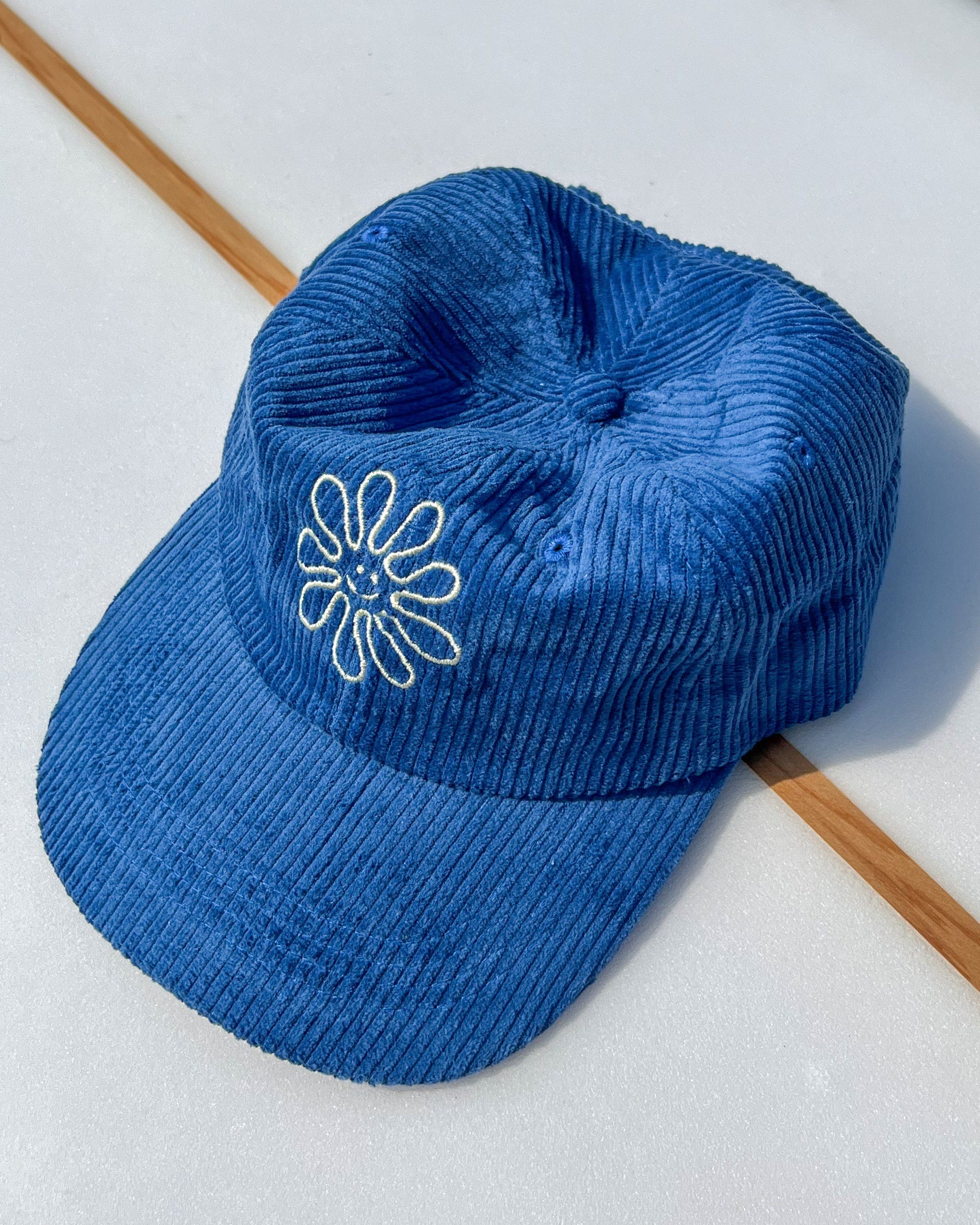 vetements surf salty smile Flower Cord Cap Bleu marque eco responsable coton bio