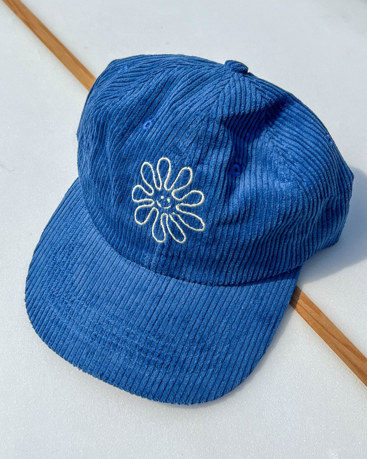 vetements surf salty smile Flower Cord Cap Bleu marque eco responsable coton bio