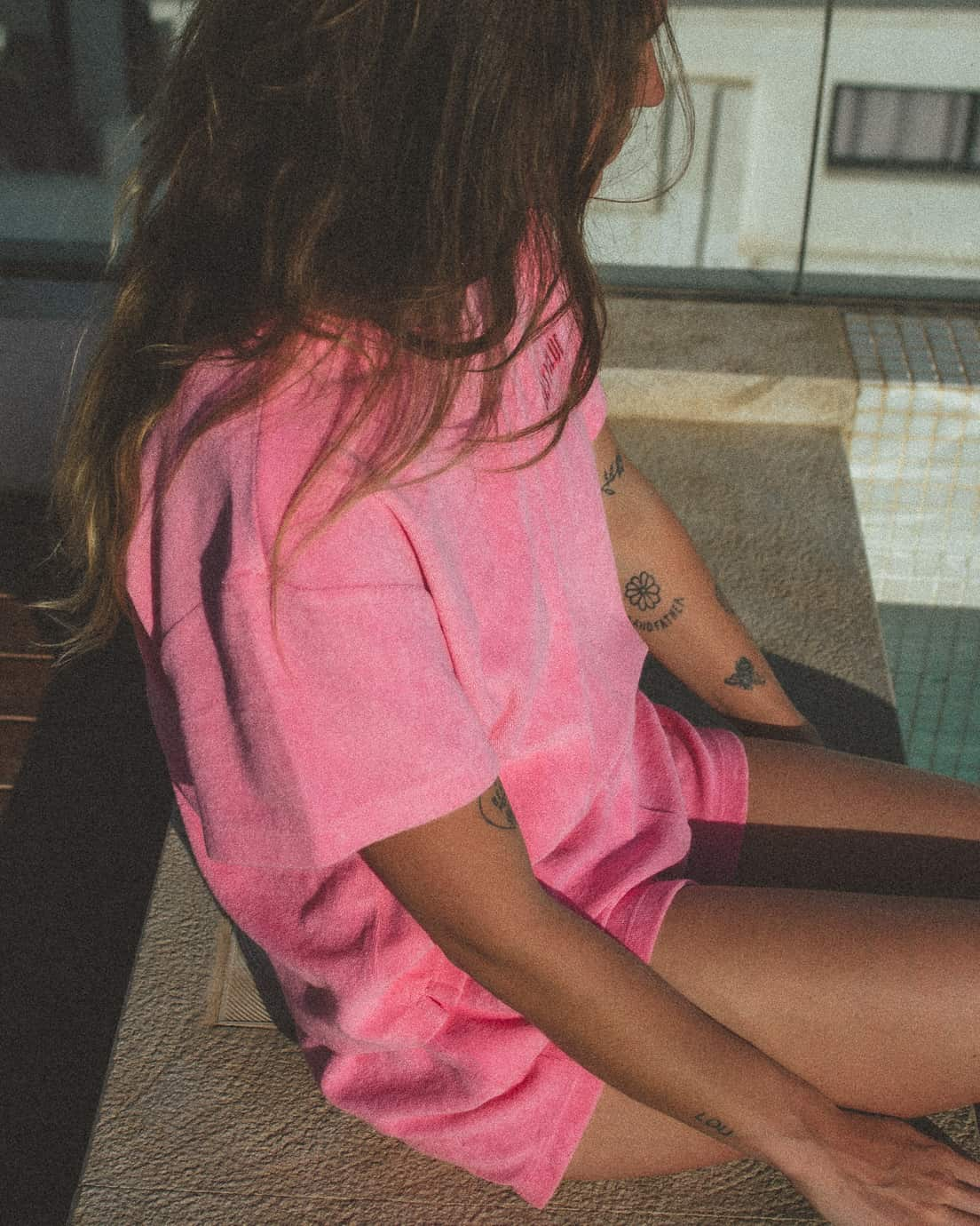 T shirt Femme en ponge Coupe Oversize Couleur Rose Bonbon