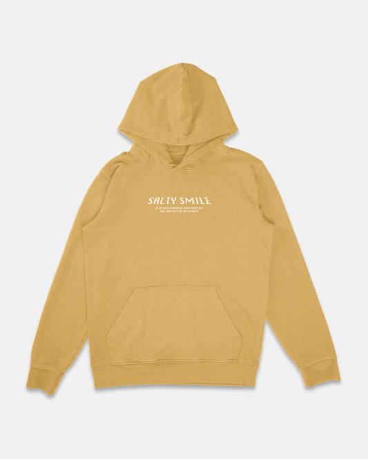 vetements surf salty smile VINTAGE HOODIE OCHRE (WASHED) XS marque eco responsable coton bio