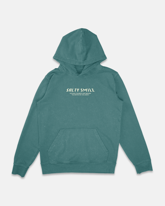 vetements surf salty smile VINTAGE HOODIE VERT (WASHED) XS marque eco responsable coton bio